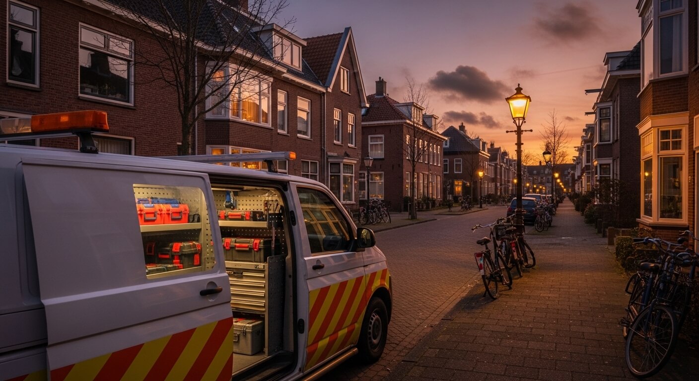 SKG*** cilinderslot wordt geinstalleerd in een voordeur