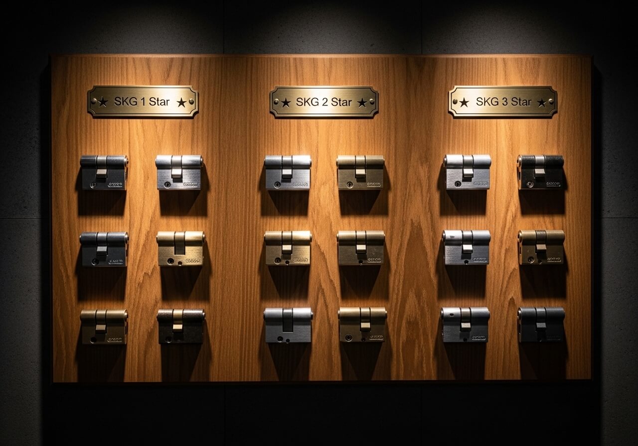Professioneel slotenmaker gereedschap uitgestald